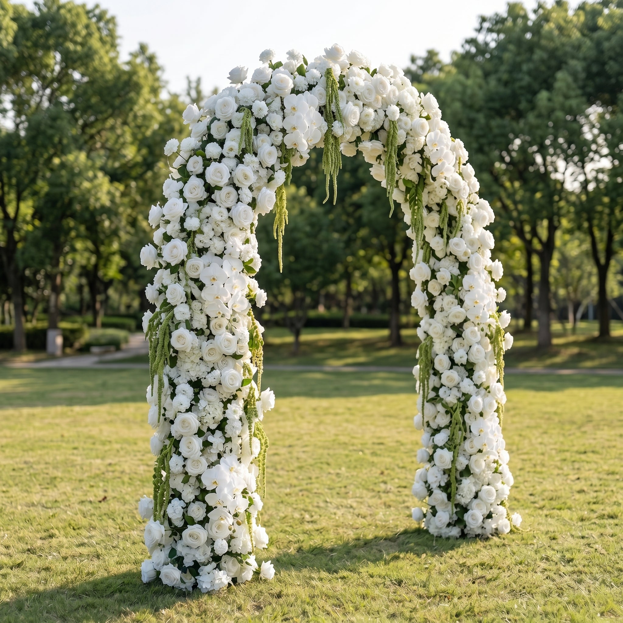 Helena White and Green flower arch Wedding Party Event Background Floral Arch Decoration