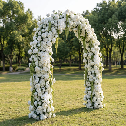 Helena White and Green flower arch Wedding Party Event Background Floral Arch Decoration