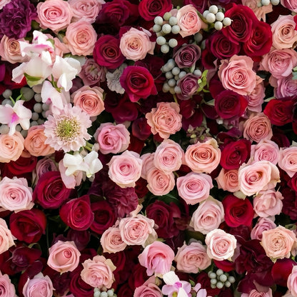 Holly 3D Fabric Backdrop Artificial Flower Wall with Zip-Up Design for Events and Home Decoration