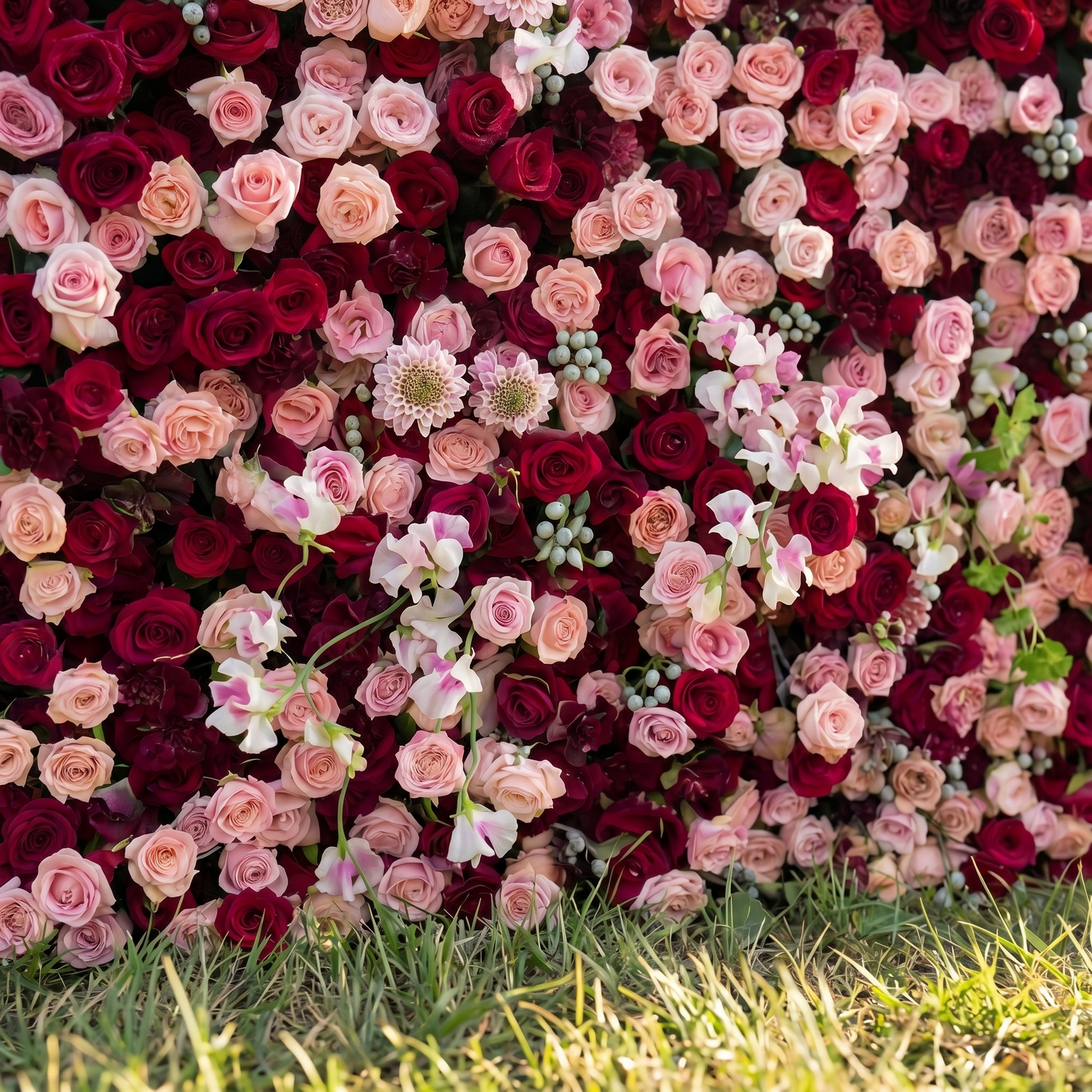 Holly 3D Fabric Backdrop Artificial Flower Wall with Zip-Up Design for Events and Home Decoration
