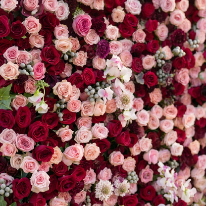 Holly 3D Fabric Backdrop Artificial Flower Wall with Zip-Up Design for Events and Home Decoration