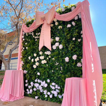 Cornell 2D Fabric Backdrop Artificial Flower Wall with Zip-Up Design for Wedding and Photobooth