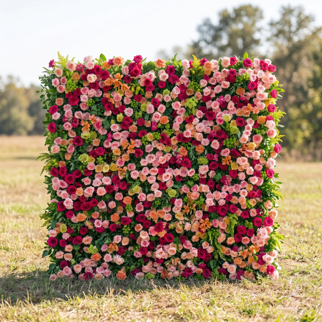Iris 3D Fabric Backdrop Artificial Flower Wall with Zip-Up Design for Events and Home Decoration