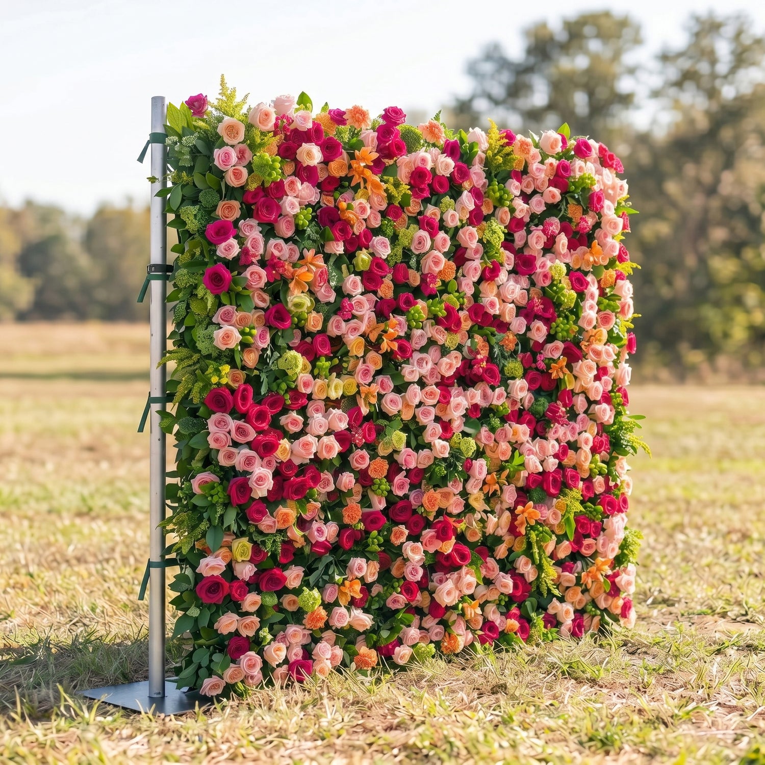 Iris 3D Fabric Backdrop Artificial Flower Wall with Zip-Up Design for Events and Home Decoration