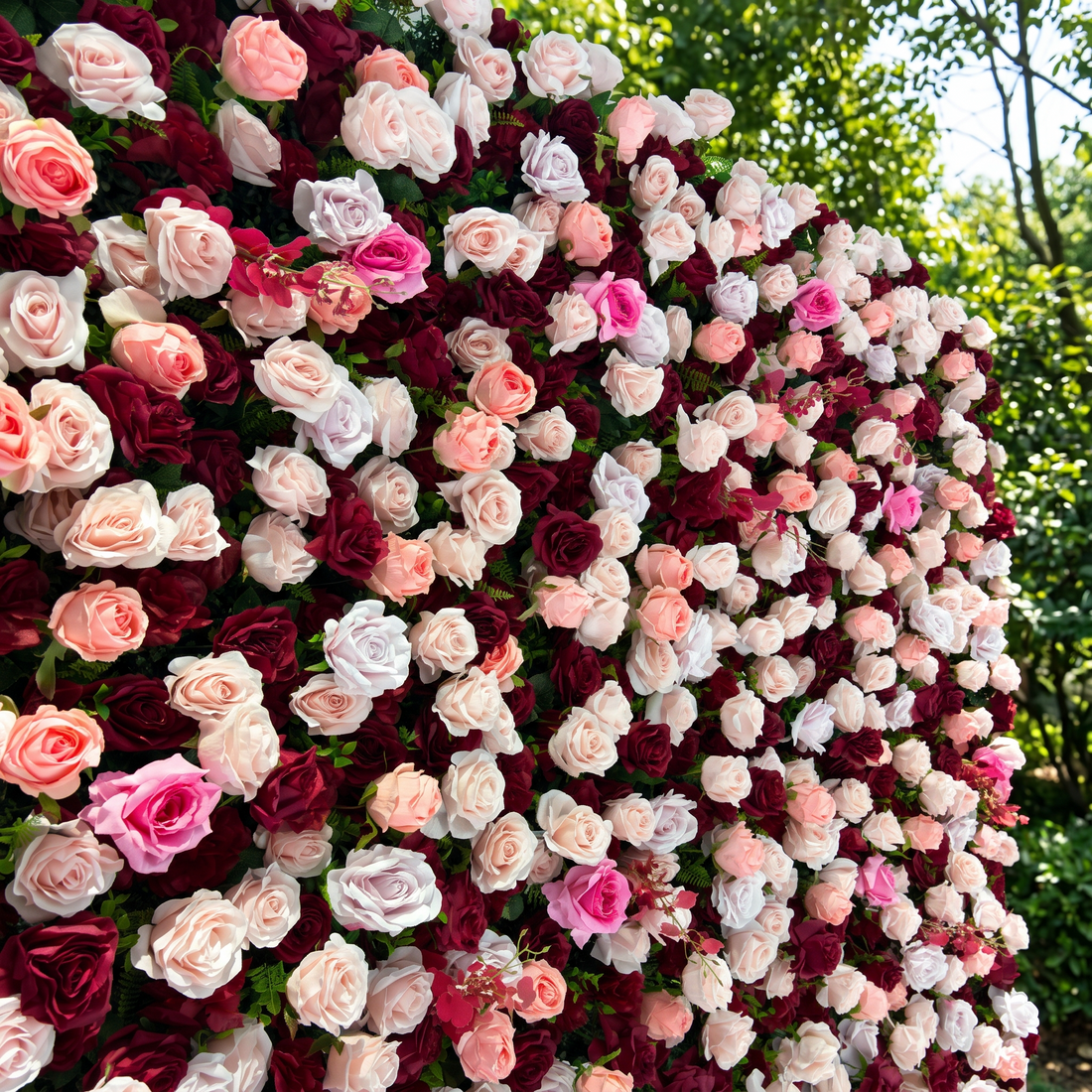 Isolenia 3D Fabric Artificial Zip Up Curtain Flower Wall For Wedding and Events Decoration