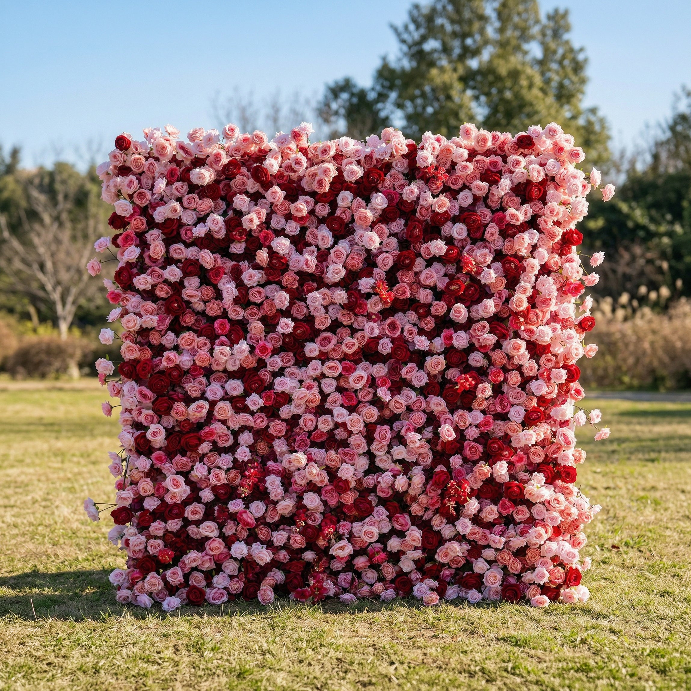 Isolenia 4D Fabric Artificial Zip Up Curtain Flower Wall For Wedding and Events Decoration