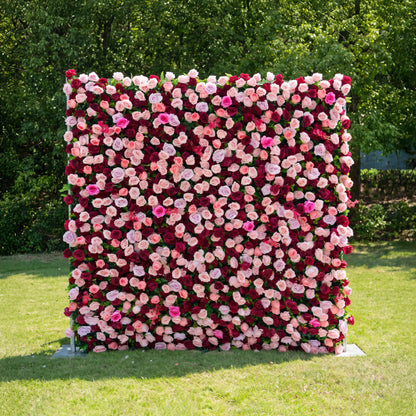 Isolenia 3D Fabric Artificial Zip Up Curtain Flower Wall For Wedding and Events Decoration