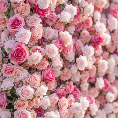 Isolenine 4D Fabric Artificial Zip Up Curtain Flower Wall For Wedding and Events Decoration