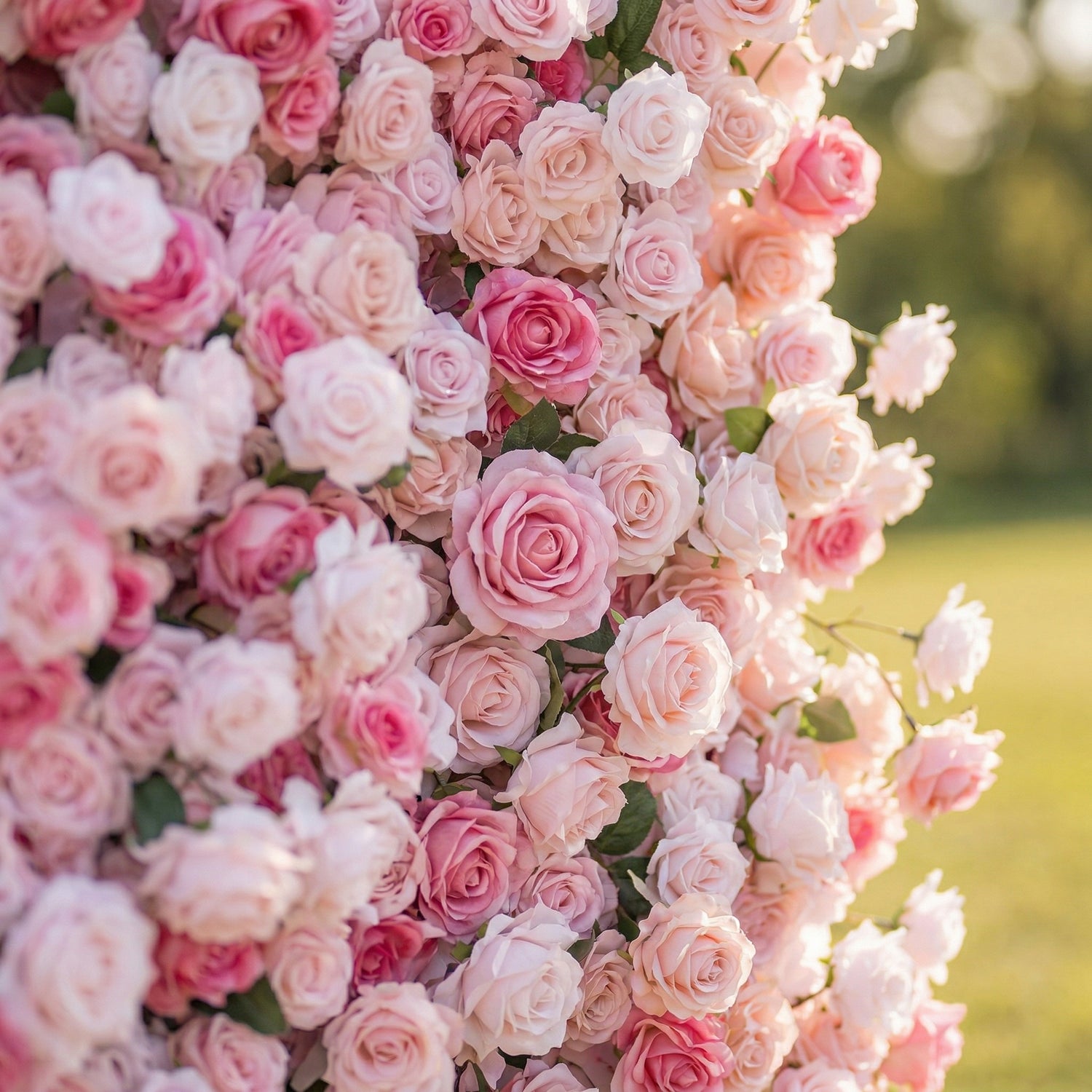 Isolenine 4D Fabric Artificial Zip Up Curtain Flower Wall For Wedding and Events Decoration