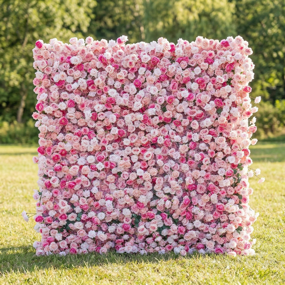 Isolenine 4D Fabric Artificial Zip Up Curtain Flower Wall For Wedding and Events Decoration