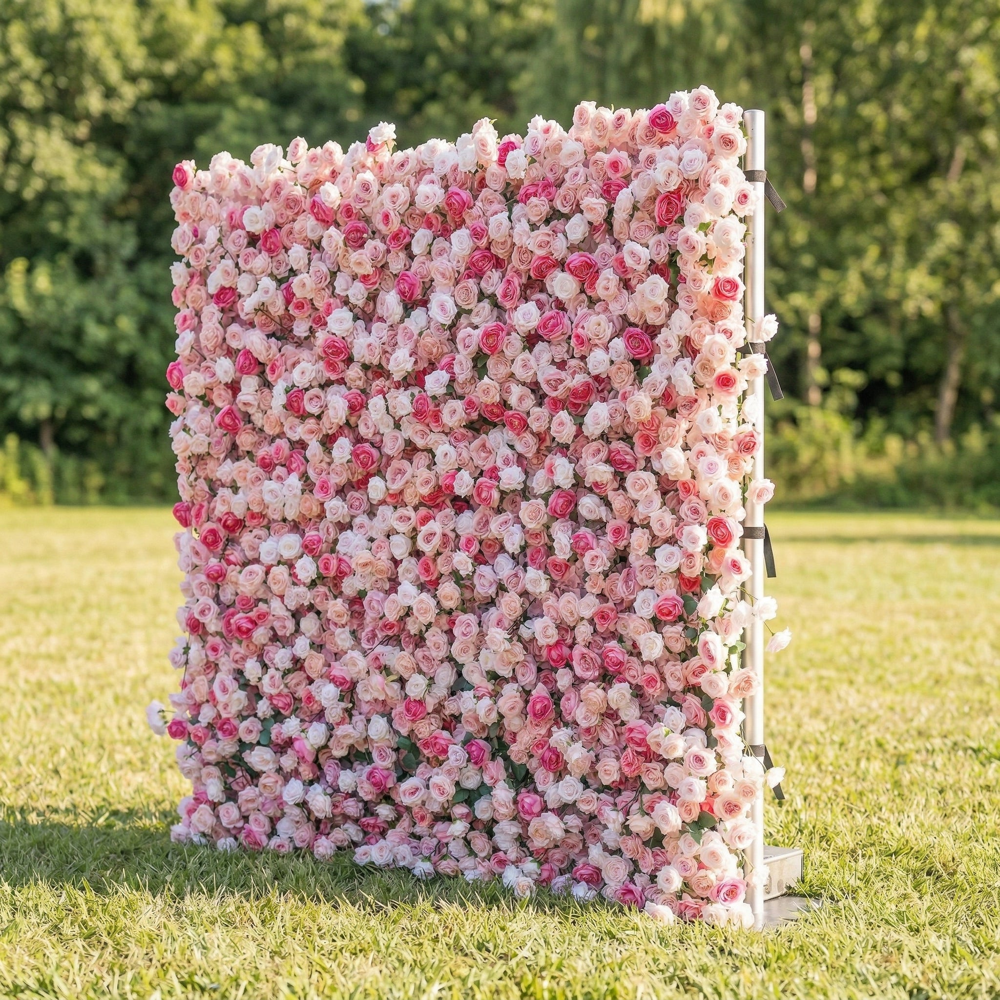 Isolenine 4D Fabric Artificial Zip Up Curtain Flower Wall For Wedding and Events Decoration