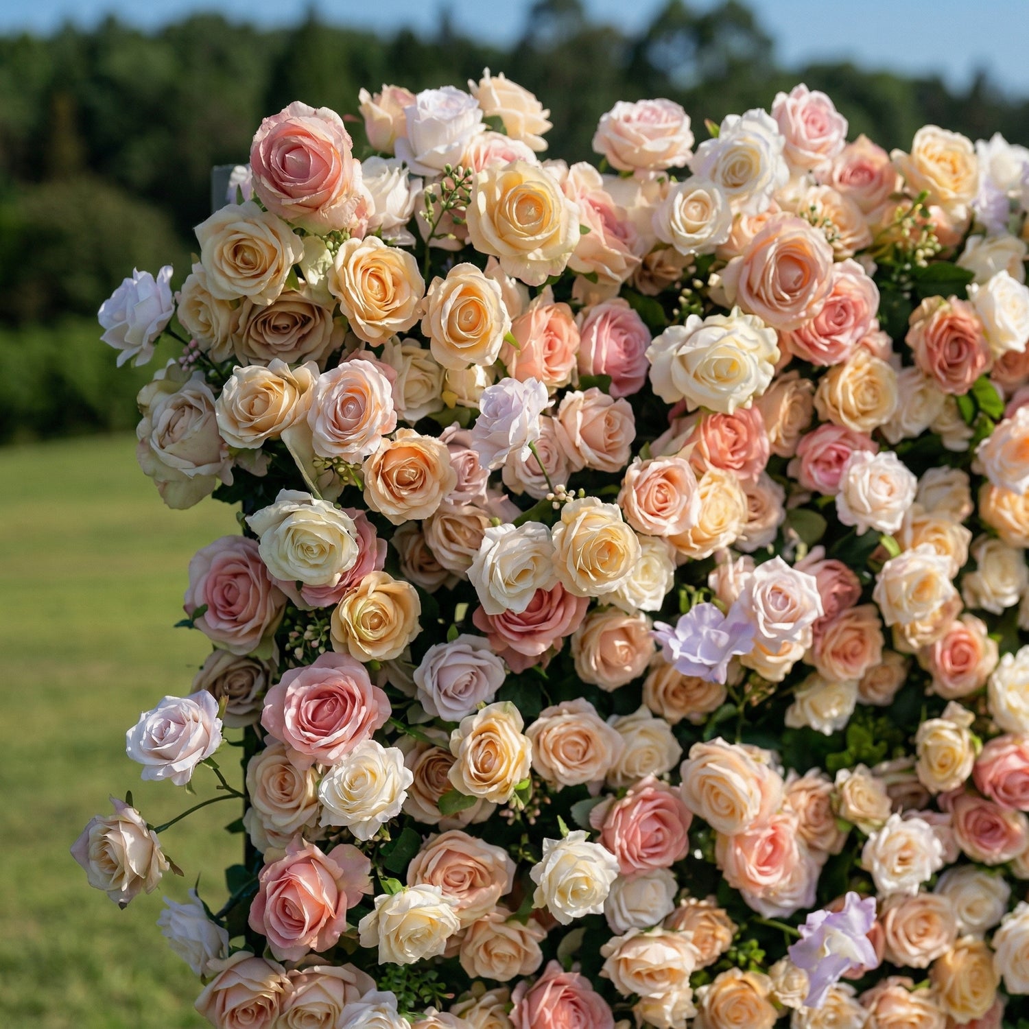 Jasmenia 4D Flower Wall Fabric Artificial Zip Up Curtain Flower Wall For Wedding and Events Decoration