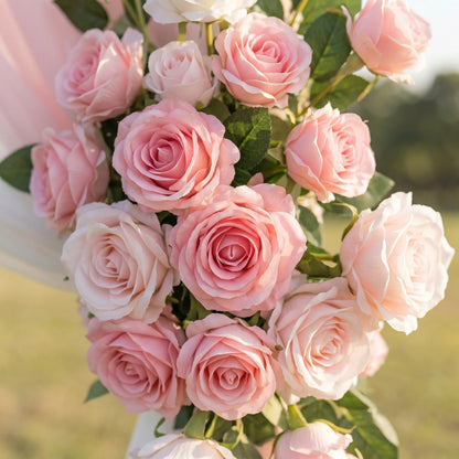 Jessamine Romantic Pink Rose and Draping Arch—Specially Designed for Wedding Receptions