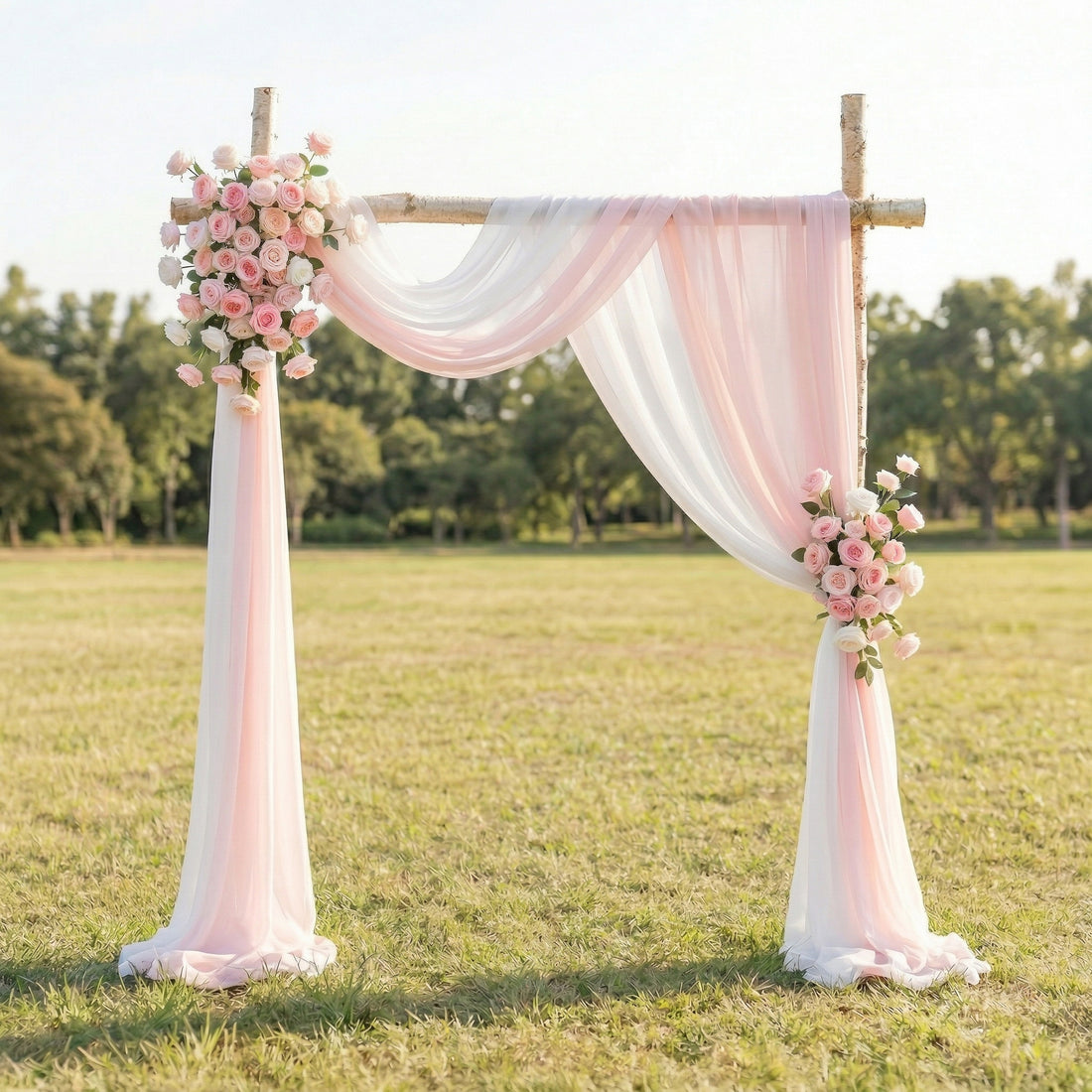 Jessamine Romantic Pink Rose and Draping Arch—Specially Designed for Wedding Receptions