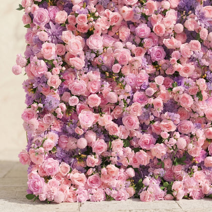 Puff Luxury 4D Lavender Purple &amp; Soft Pink Silk Floral Wall Backdrop for Romantic Dreamy Weddings