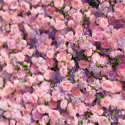 Puff Luxury 4D Lavender Purple &amp; Soft Pink Silk Floral Wall Backdrop for Romantic Dreamy Weddings