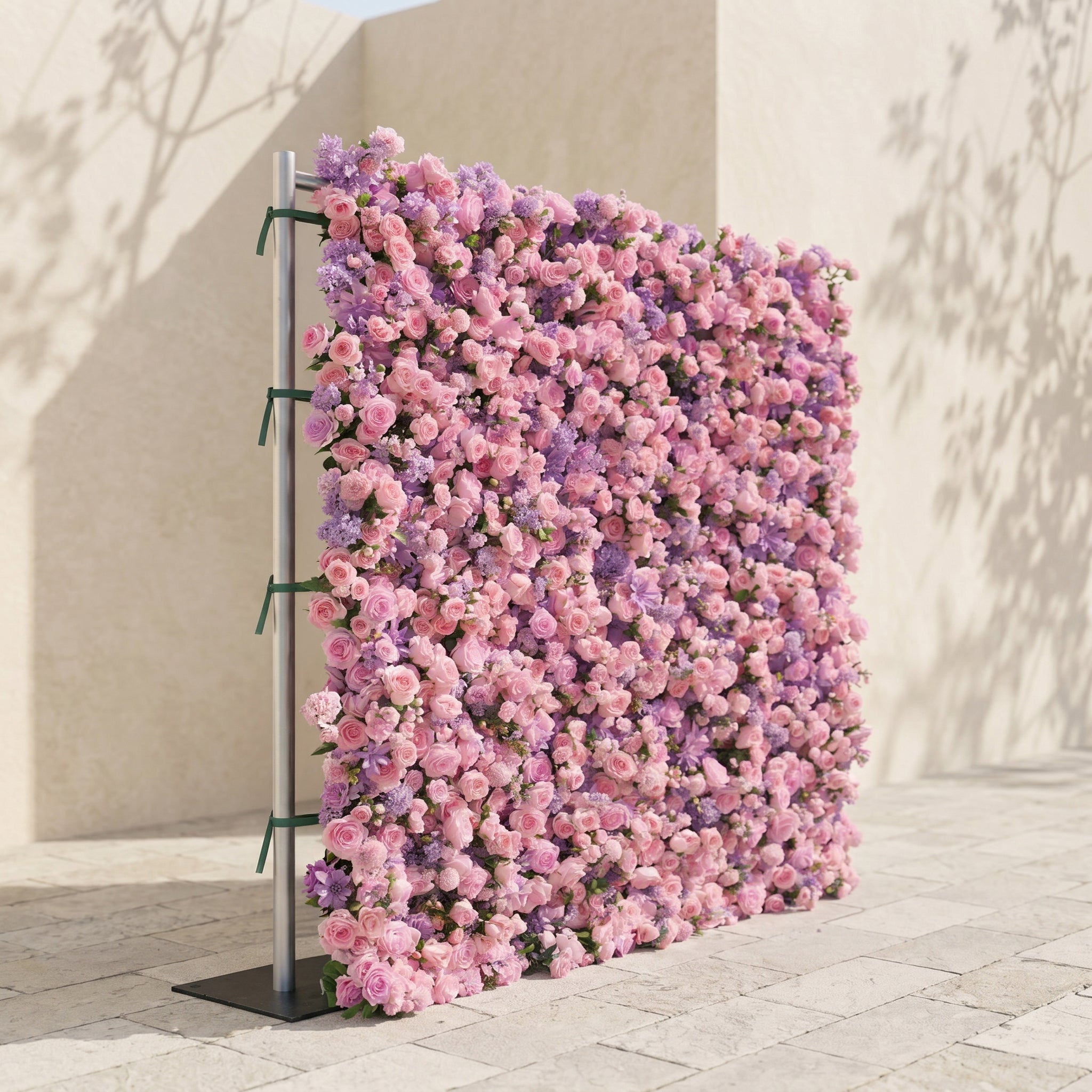 Puff Luxury 4D Lavender Purple &amp; Soft Pink Silk Floral Wall Backdrop for Romantic Dreamy Weddings