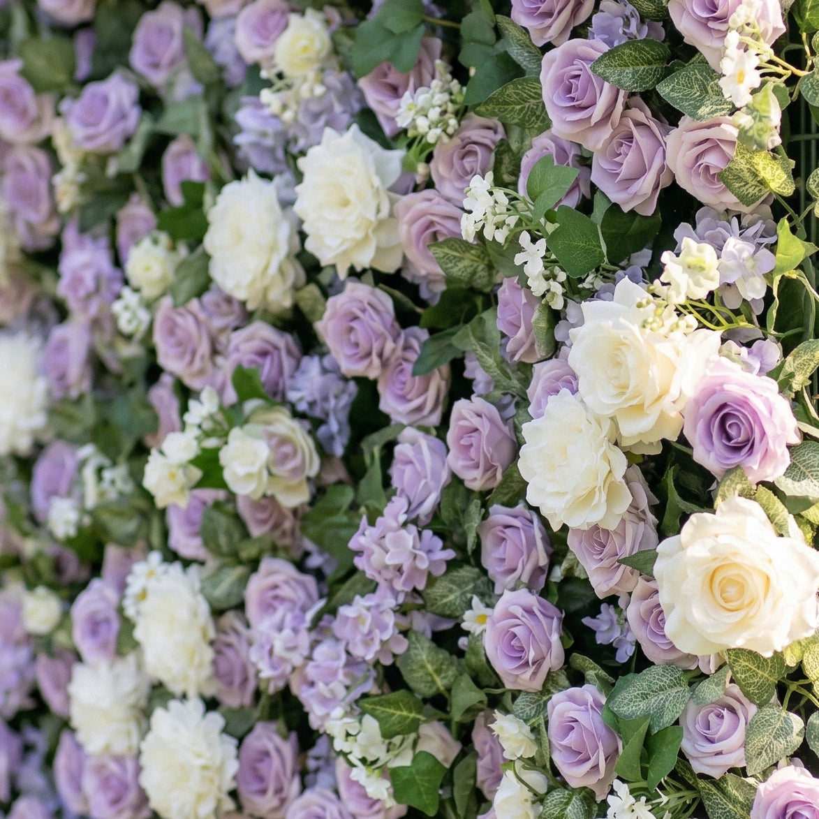 Lotana 3D Purple &amp; White Rose Flower Wall for Weddings &amp; Home Decor