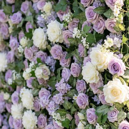 Lotana 3D Purple &amp; White Rose Flower Wall for Weddings &amp; Home Decor