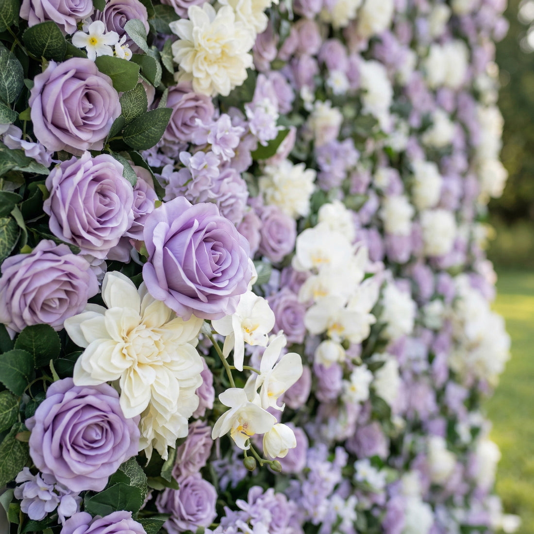 Lotana 3D Purple &amp; White Rose Flower Wall for Weddings &amp; Home Decor