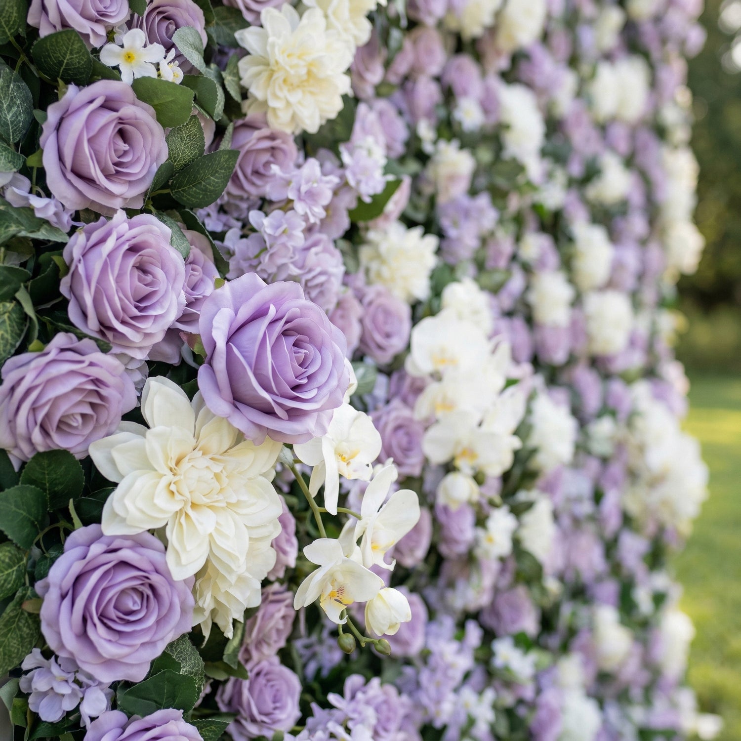Lotana 3D Purple &amp; White Rose Flower Wall for Weddings &amp; Home Decor