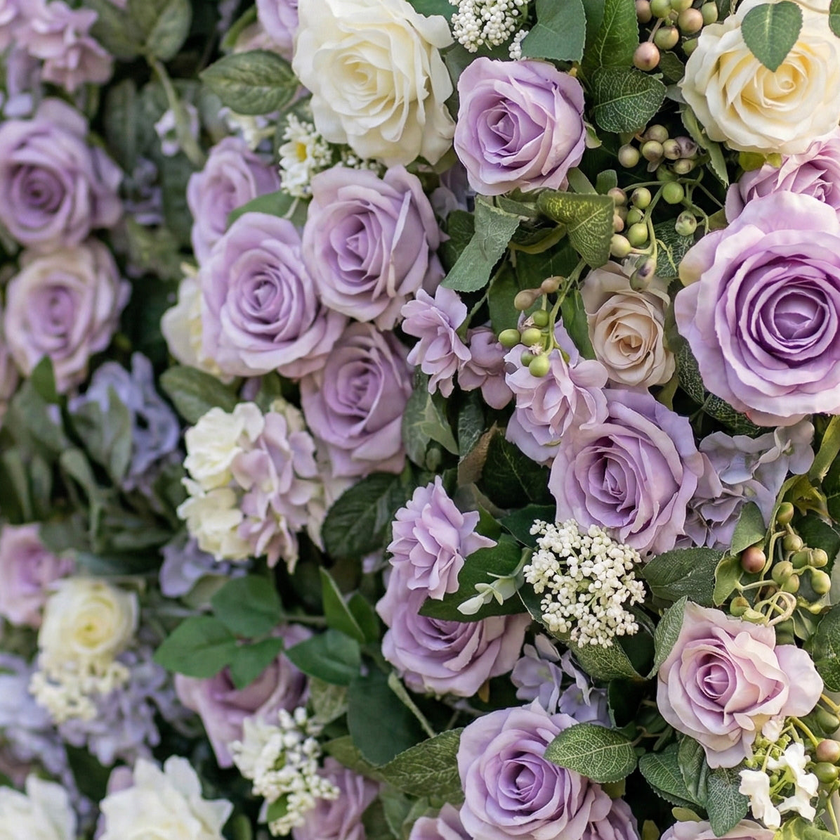 Lotana 3D Purple &amp; White Rose Flower Wall for Weddings &amp; Home Decor