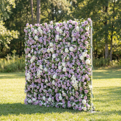 Lotana 3D Purple &amp; White Rose Flower Wall for Weddings &amp; Home Decor