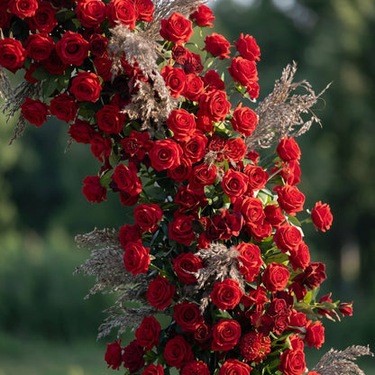 Mabel Red flower arch Wedding Party Event Background Floral Arch Decoration