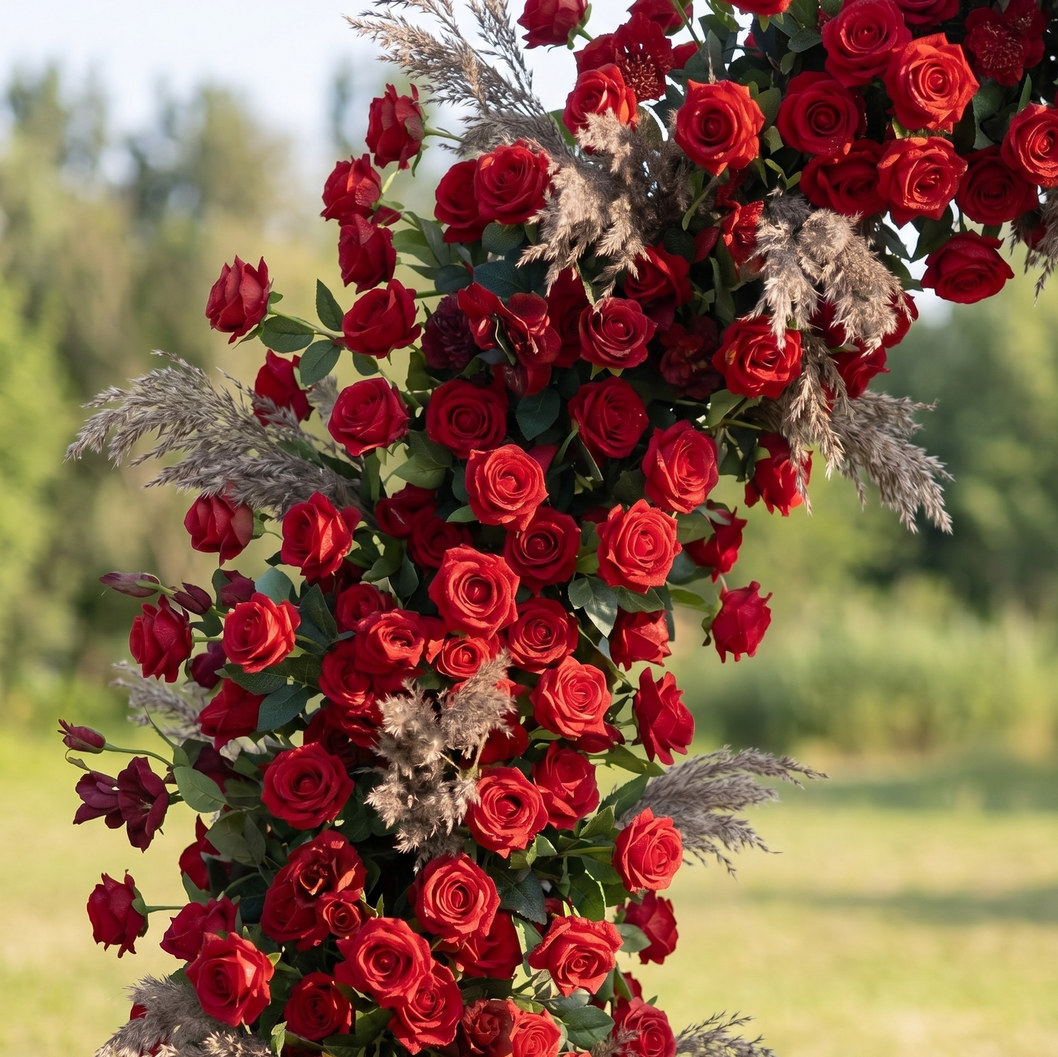 Mabel Red flower arch Wedding Party Event Background Floral Arch Decoration