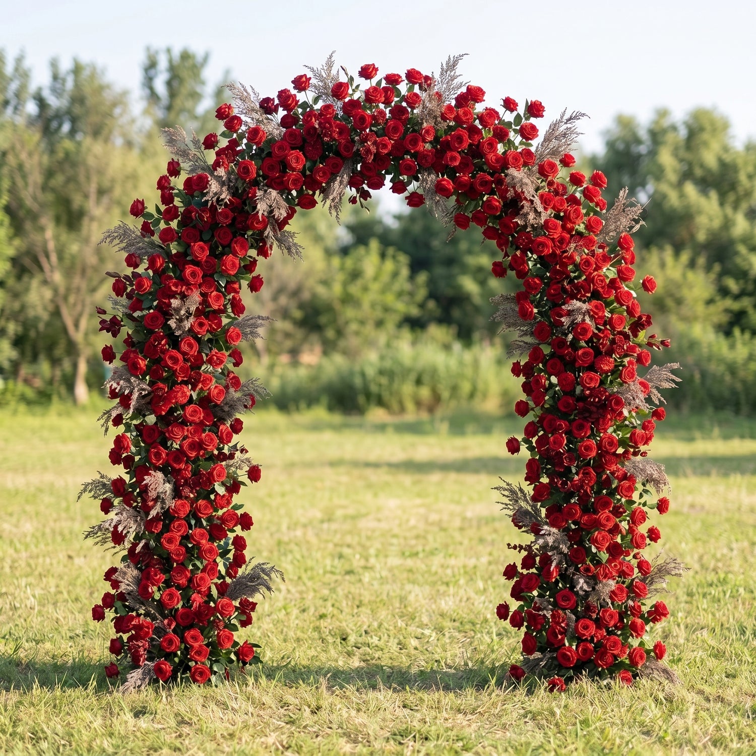 Mabel Red flower arch Wedding Party Event Background Floral Arch Decoration