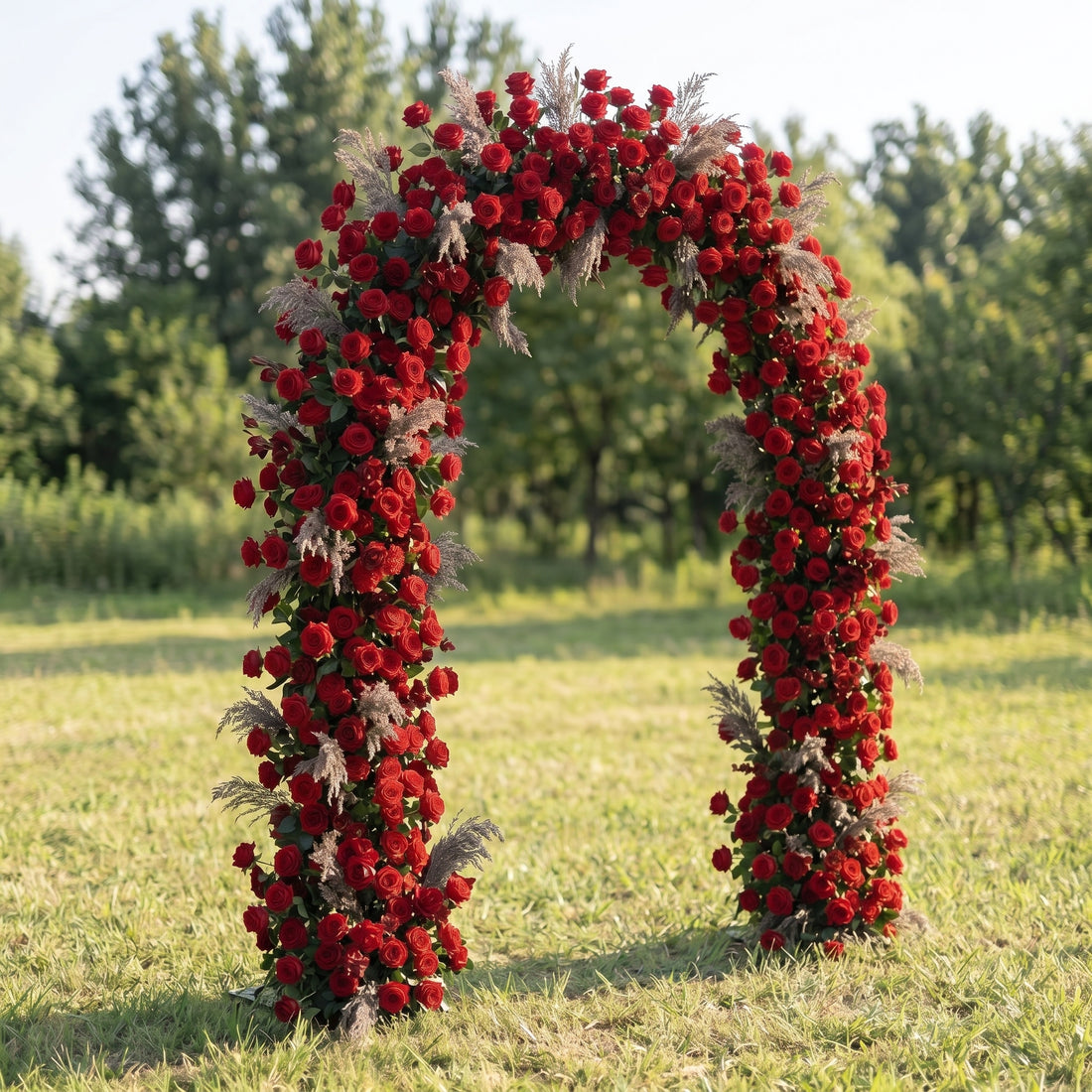 Mabel Red flower arch Wedding Party Event Background Floral Arch Decoration