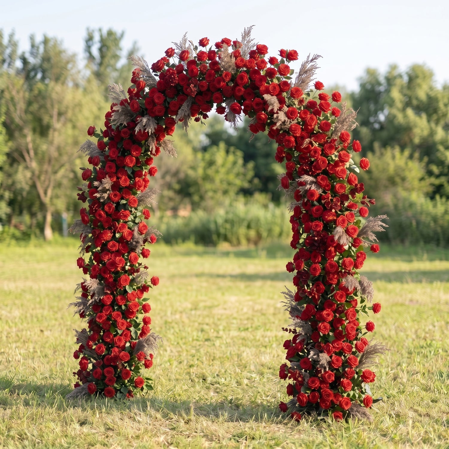 Mabel Red flower arch Wedding Party Event Background Floral Arch Decoration
