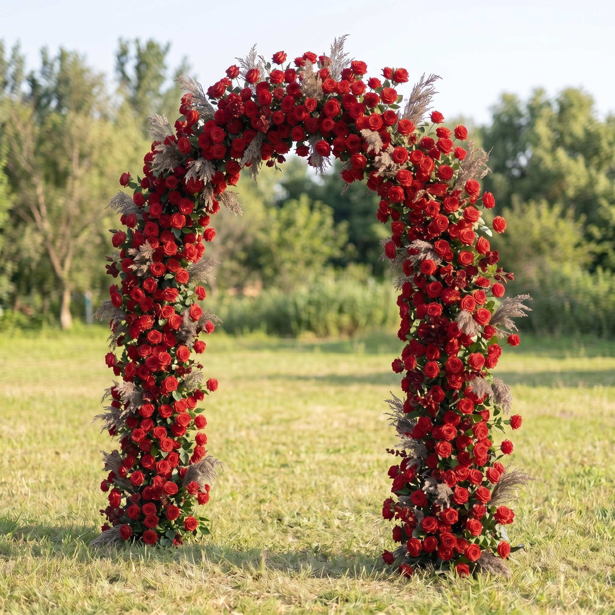 Mabel Red flower arch Wedding Party Event Background Floral Arch Decoration
