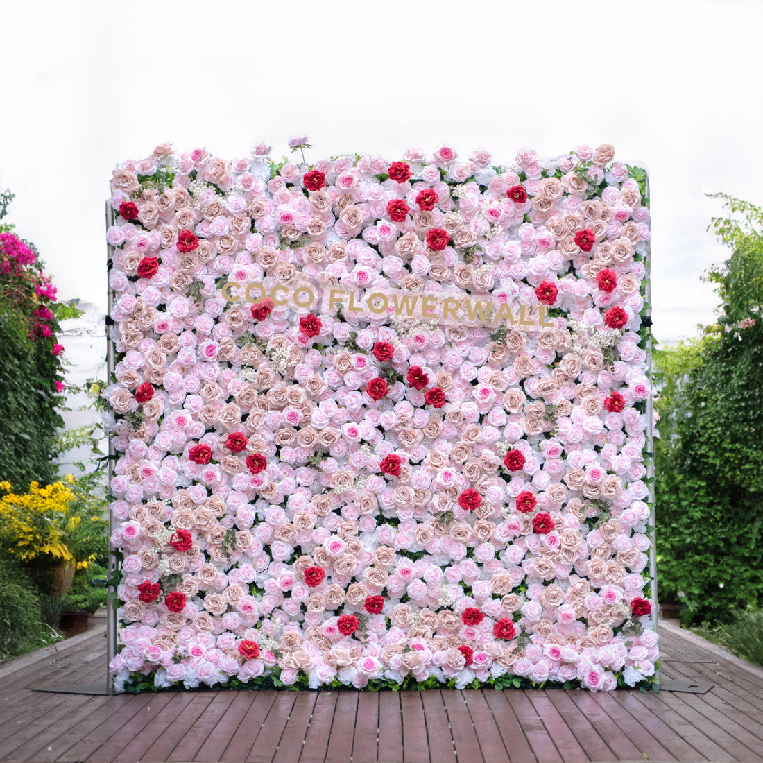 Texas 5D Luxury Fabric Artificial Zip Up Curtain Flower Wall For Event