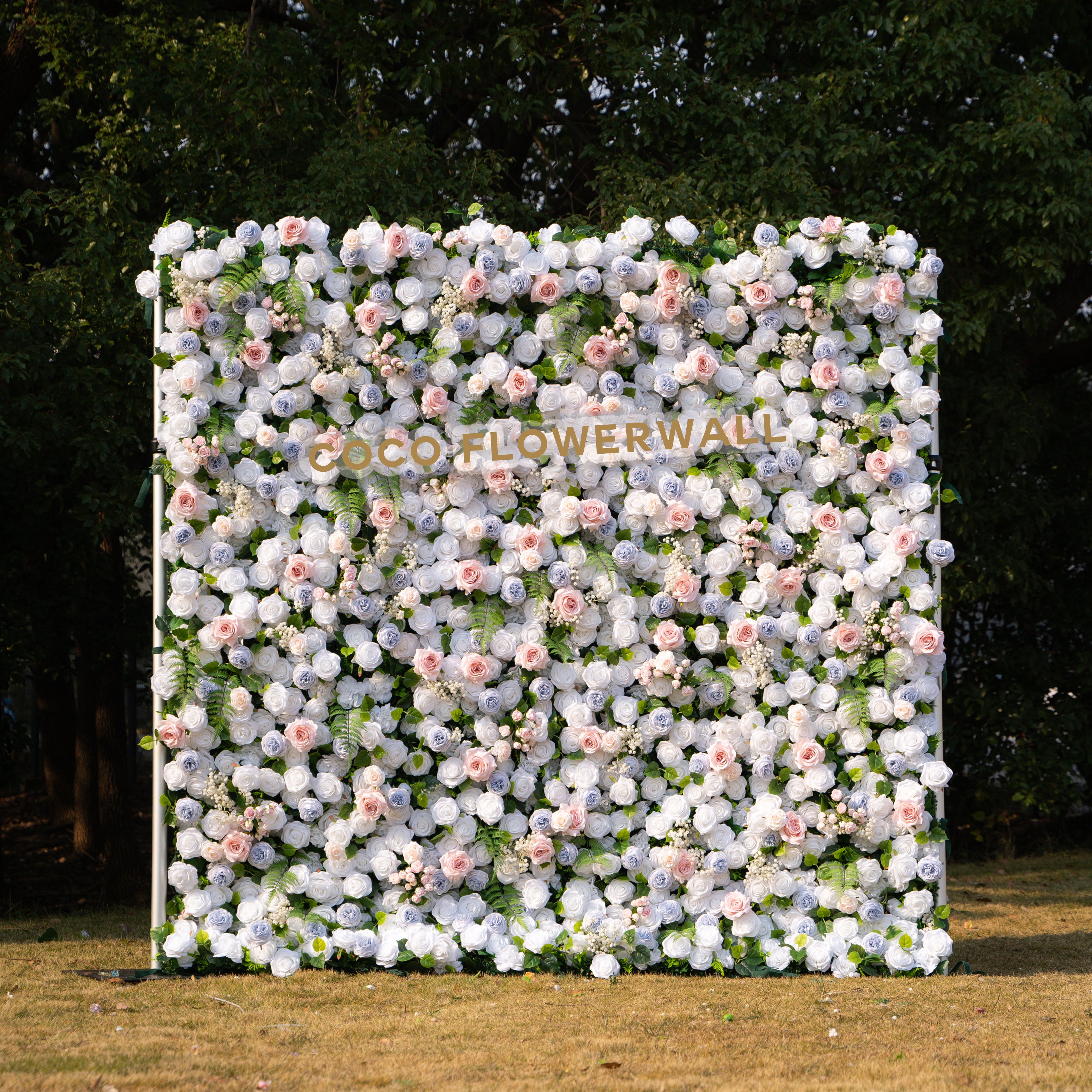 Tucson 5D Luxury Fabric Artificial Zip Up Curtain Flower Wall For Event