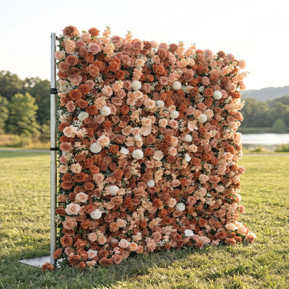 Mila 3D Rose Flower Wall Fabric Artificial Zip Up Curtain Flower Wall For Wedding and Events Decoration