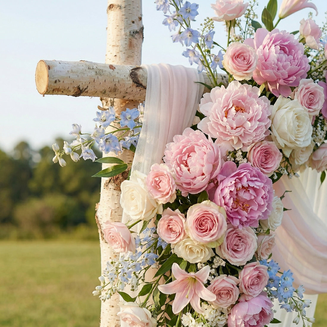 Naivasha Colorful Rose &amp; Blue Leaves Swag Set Flowers Kit with Drapes for Wedding Backdrop &amp; Party Decor