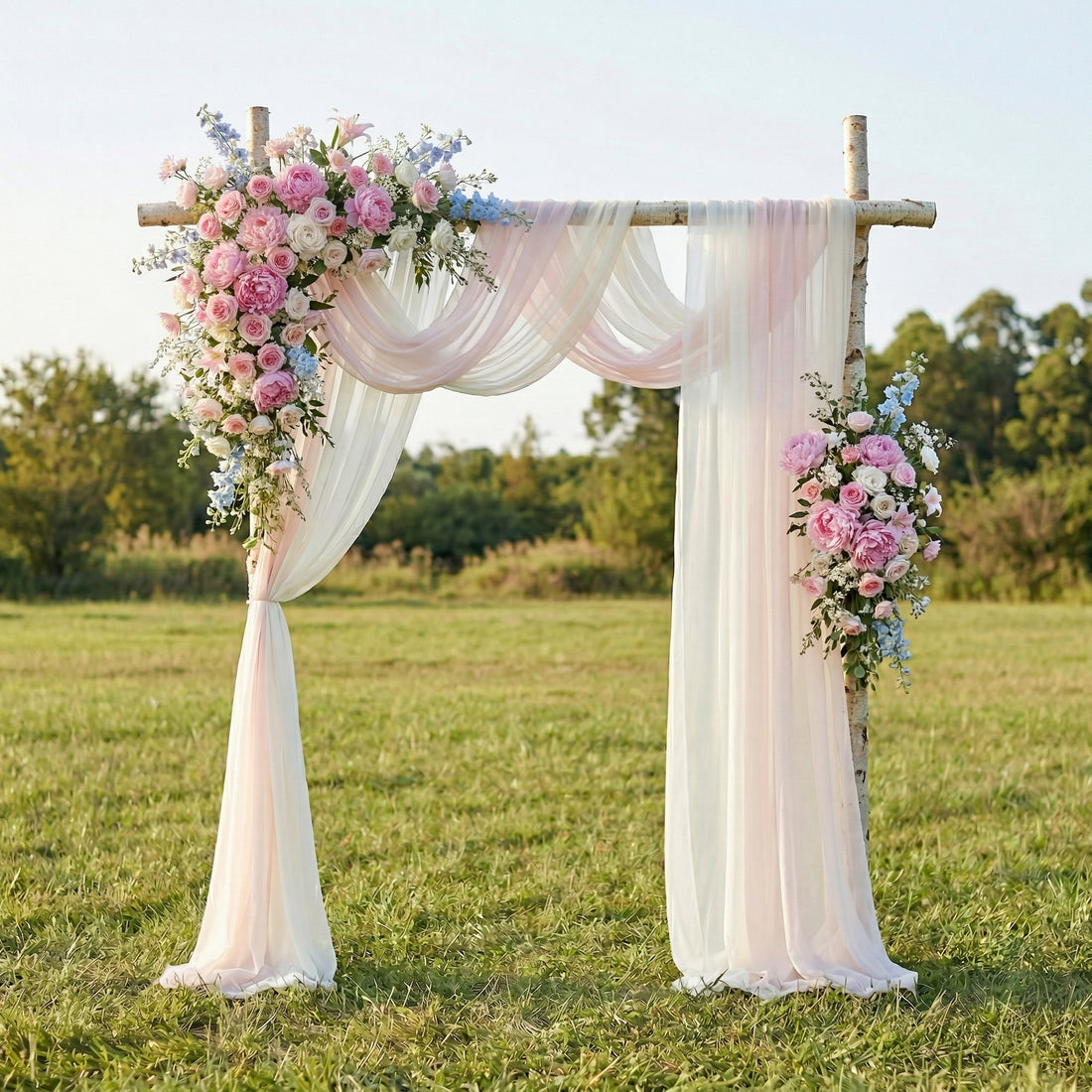 Naivasha Colorful Rose &amp; Blue Leaves Swag Set Flowers Kit with Drapes for Wedding Backdrop &amp; Party Decor