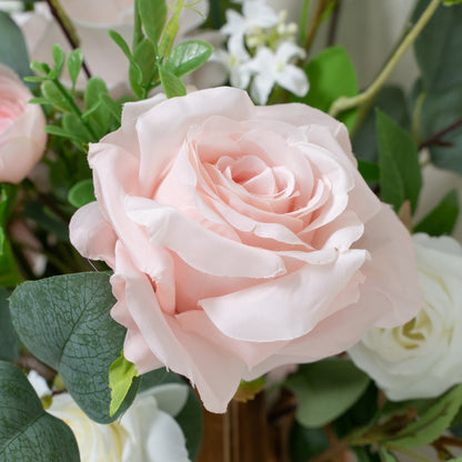 Nolina-White&amp;Pink-Rose Wedding Aisle Flowers,Aisle Flowers for Wedding Ceremony