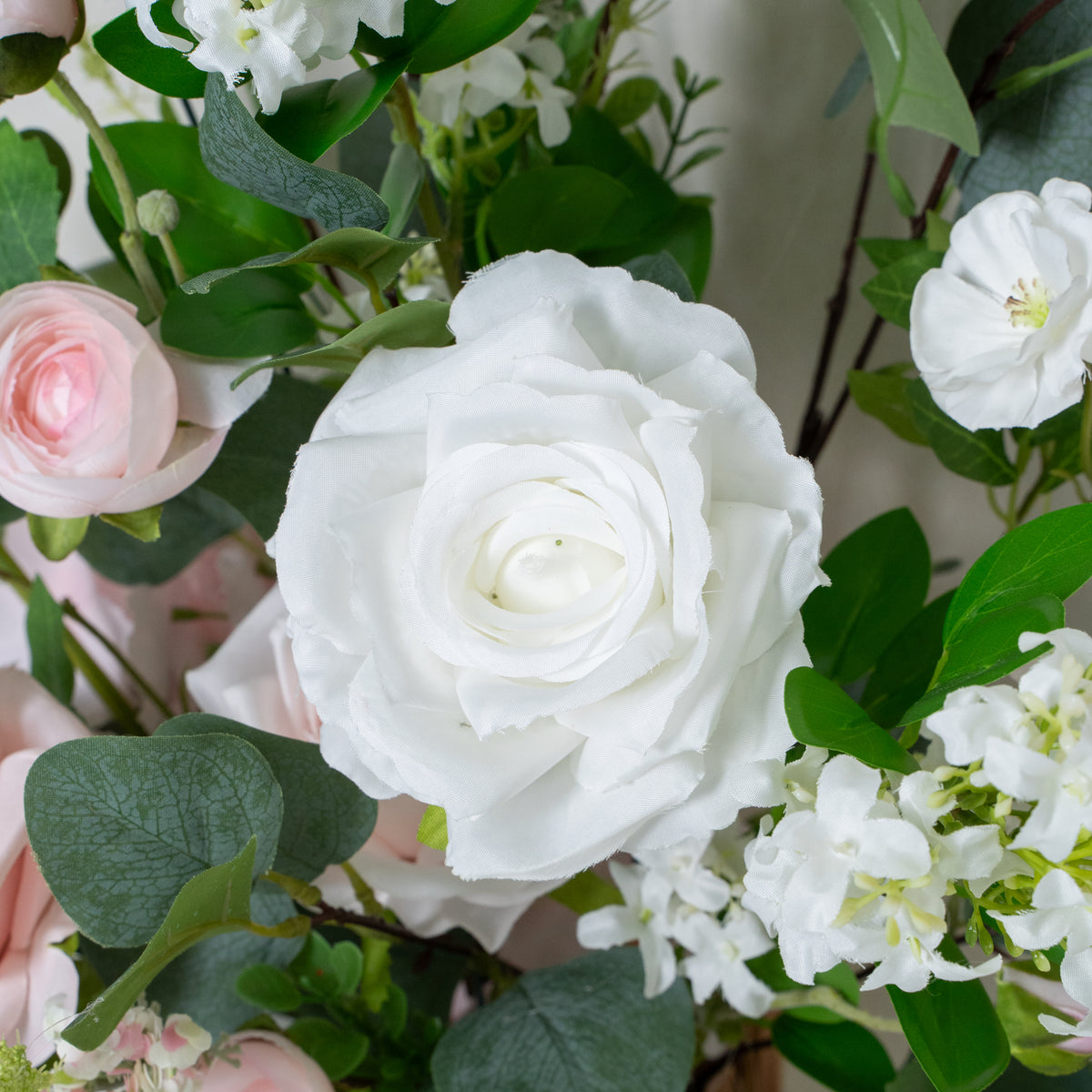 Nolina-White&amp;Pink-Rose Wedding Aisle Flowers,Aisle Flowers for Wedding Ceremony