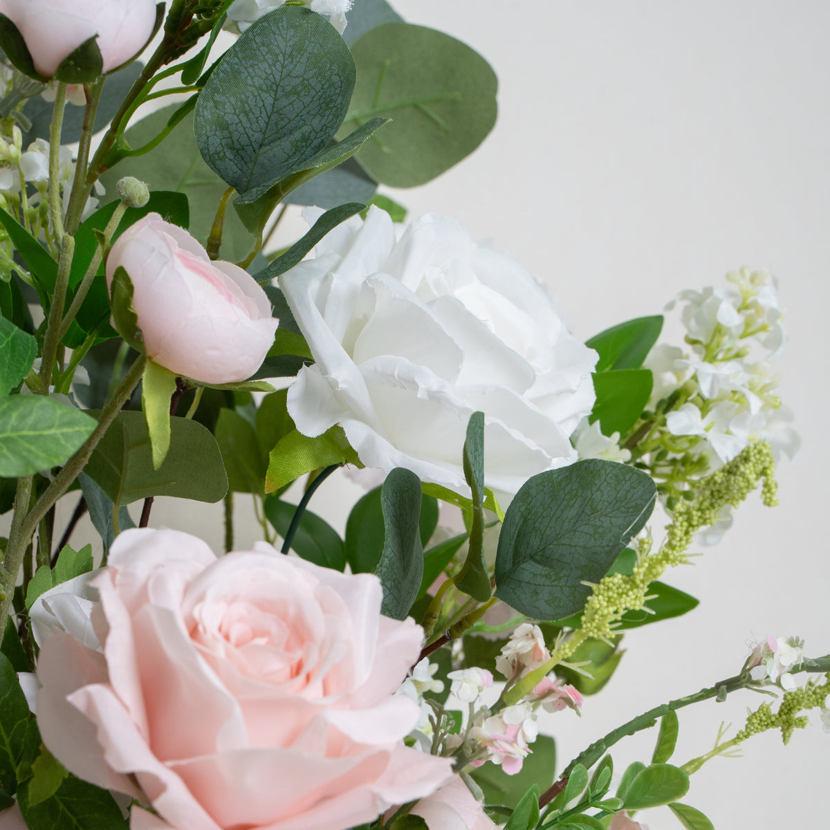 Nolina-White&amp;Pink-Rose Wedding Aisle Flowers,Aisle Flowers for Wedding Ceremony
