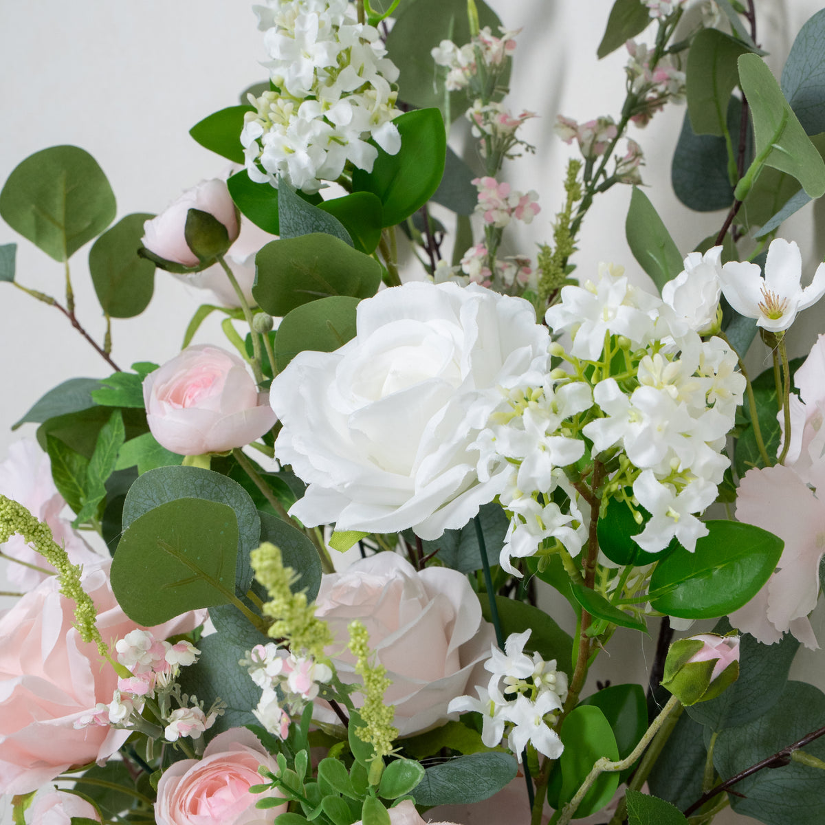 Nolina-White&amp;Pink-Rose Wedding Aisle Flowers,Aisle Flowers for Wedding Ceremony