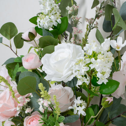 Nolina-White&amp;Pink-Rose Wedding Aisle Flowers,Aisle Flowers for Wedding Ceremony