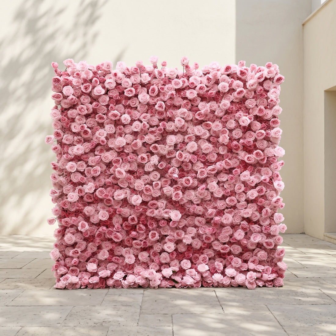 Nectar Luxury 4D Pink Silk Floral Wall Roll-Up Backdrop for Elegant Minimalist Weddings