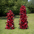Ravena Red & Black Floral Pillar Wedding Arch, front view