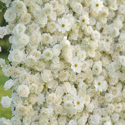 Rheania 4D Flower Wall Fabric Artificial Zip Up Curtain Flower Wall For Wedding and Events Decoration