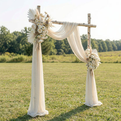 Rosara White Rose Swag Set Flowers Kit with Drapes for Garden Wedding Backdrop