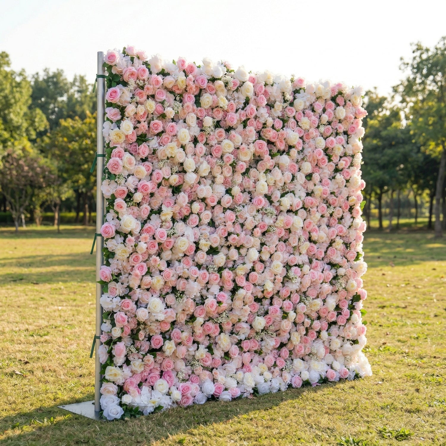 Roslenelle 4D Flower Wall Fabric Artificial Zip Up Curtain Flower Wall For Wedding and Events Decoration