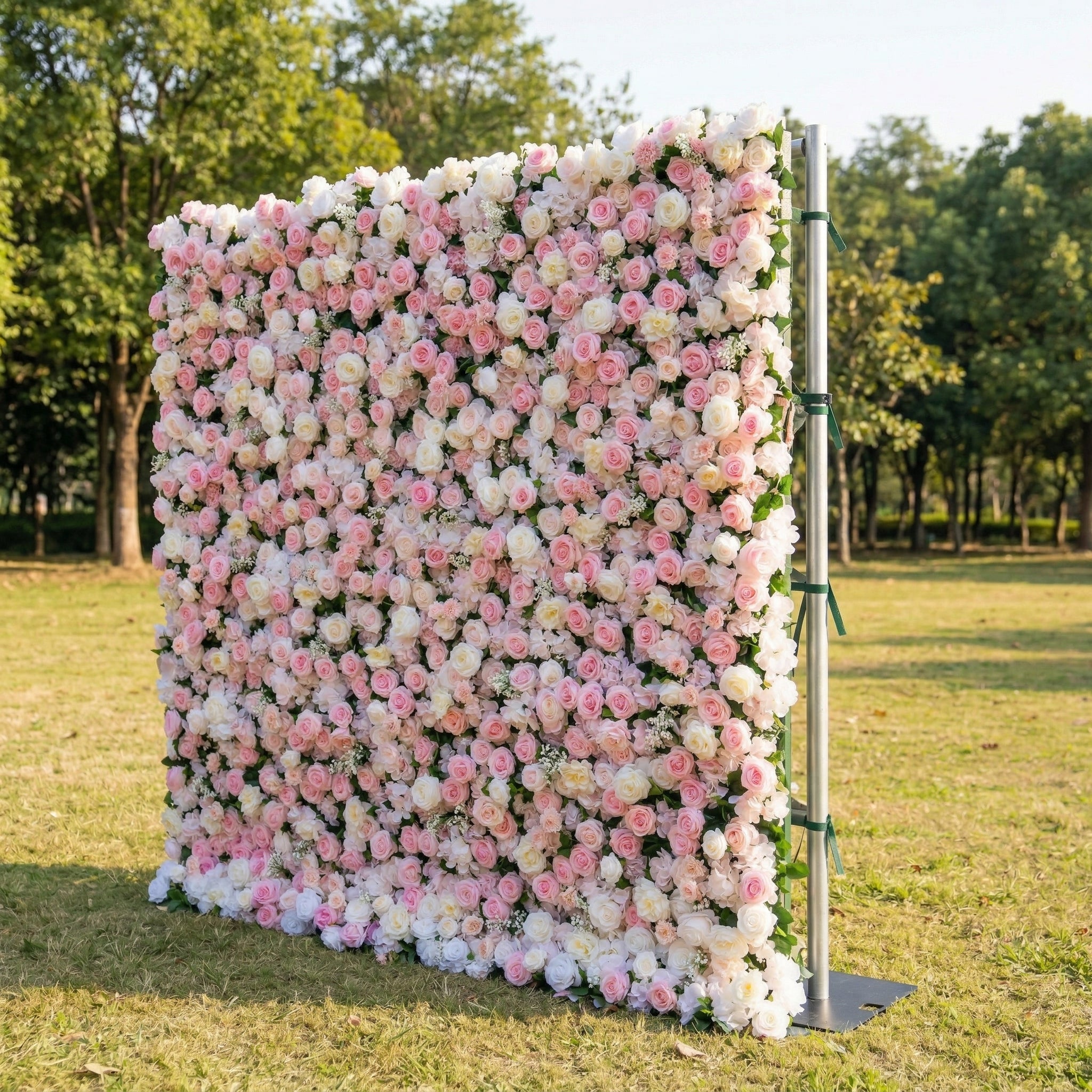 Roslenelle 4D Flower Wall Fabric Artificial Zip Up Curtain Flower Wall For Wedding and Events Decoration
