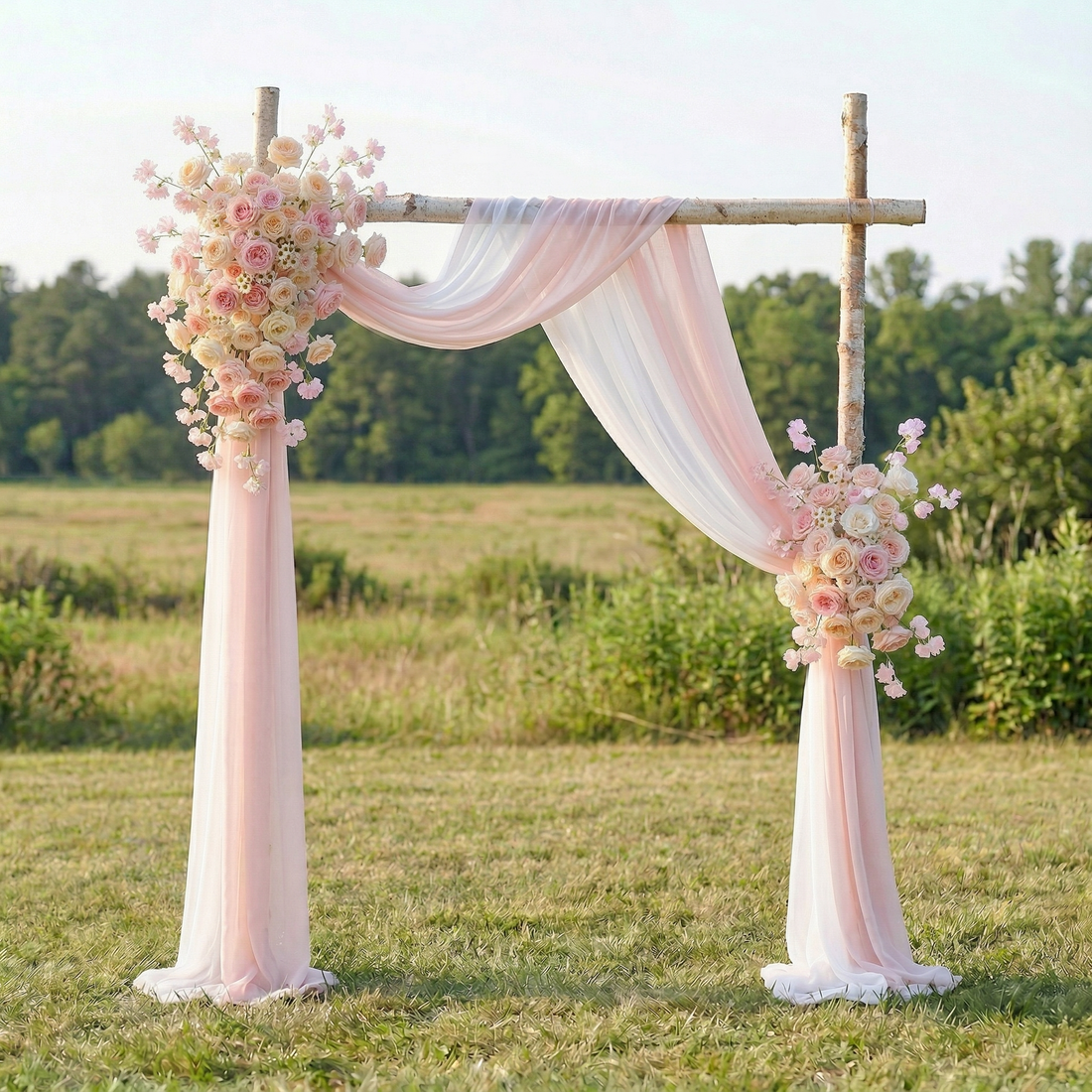 Rowena Pink Rose Swag Set Flowers Kit with Drapes for Wedding Backdrop &amp; Party Decor